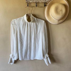 Zara white button-up collared blouse